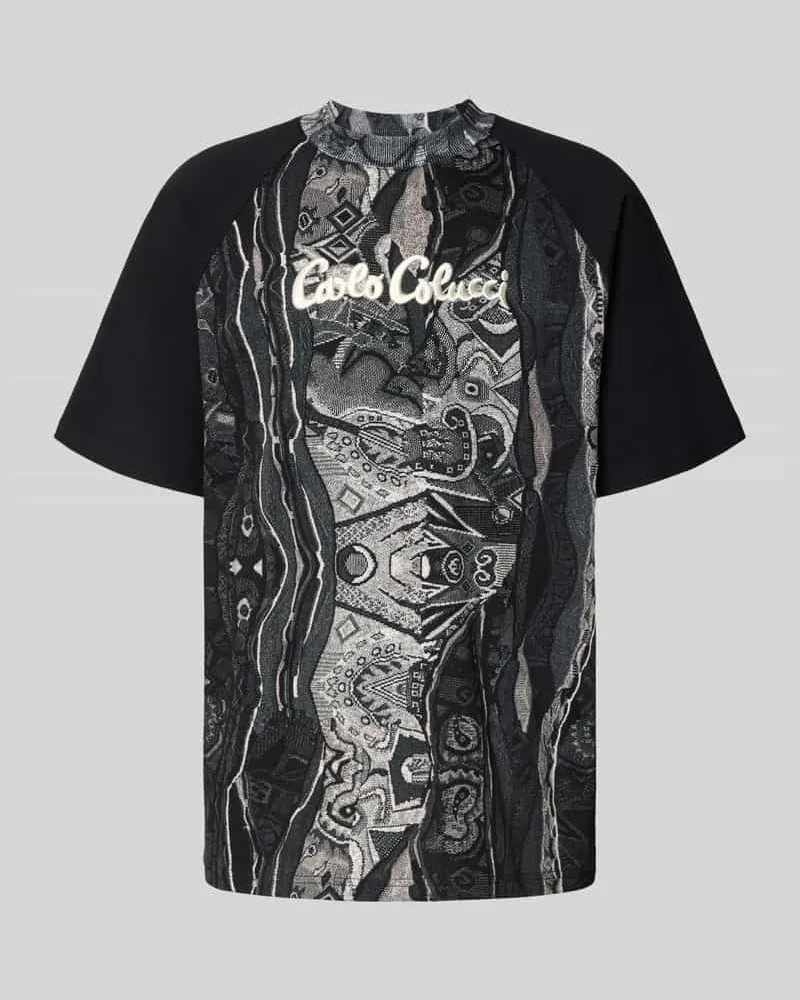 Carlo Colucci T-Shirt mit Label-Stitching Black