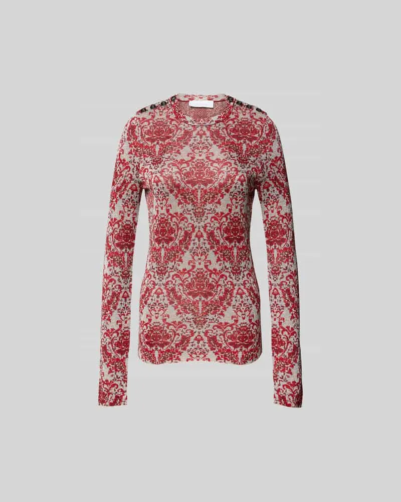 Paco Rabanne Longsleeve mit Rundhalsausschnitt Rot