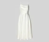 Kleid aus Satin mit Spitzenbesatz