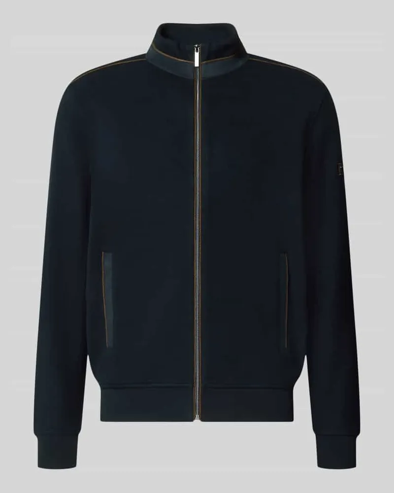 Bugatti Sweatjacke mit Label-Details Marine