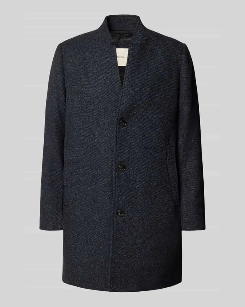 Tom Tailor Regular Fit Wollmantel mit Allover-Muster Black