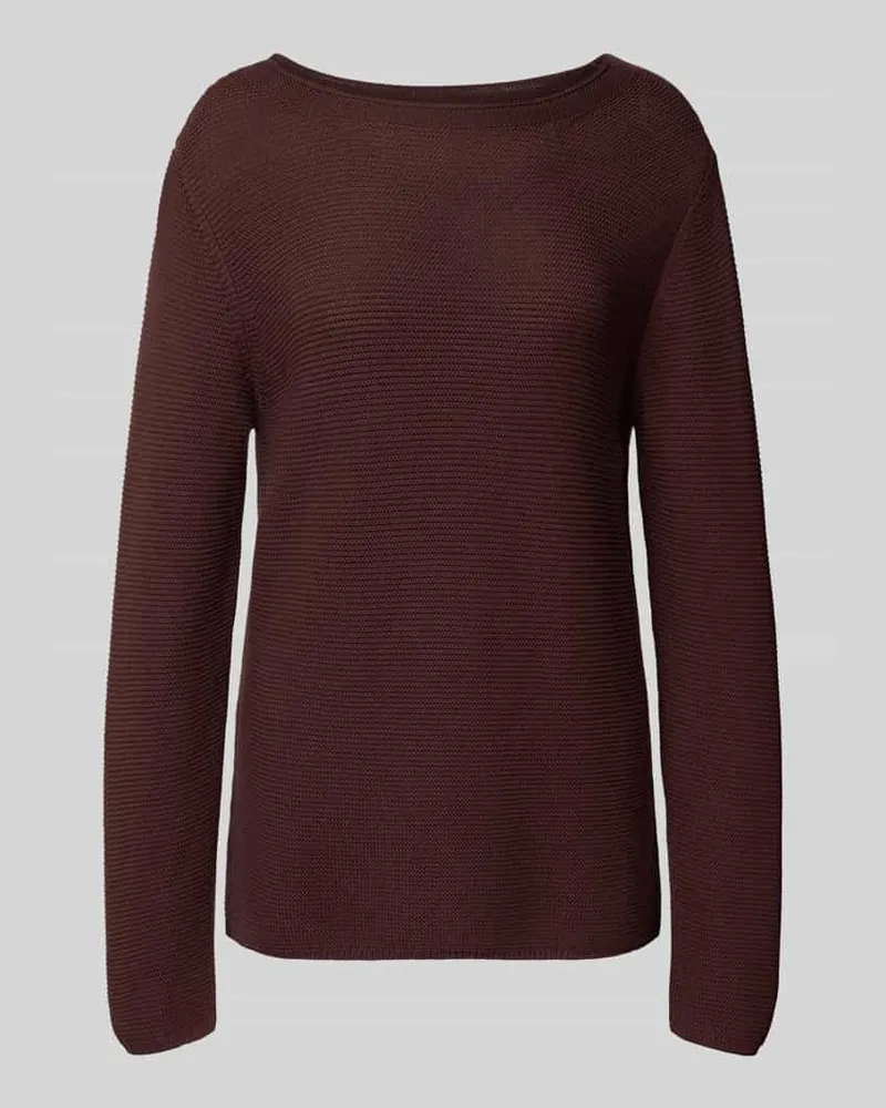 Marc O'Polo Regular Fit Strickpullover aus reiner Baumwolle Bordeaux