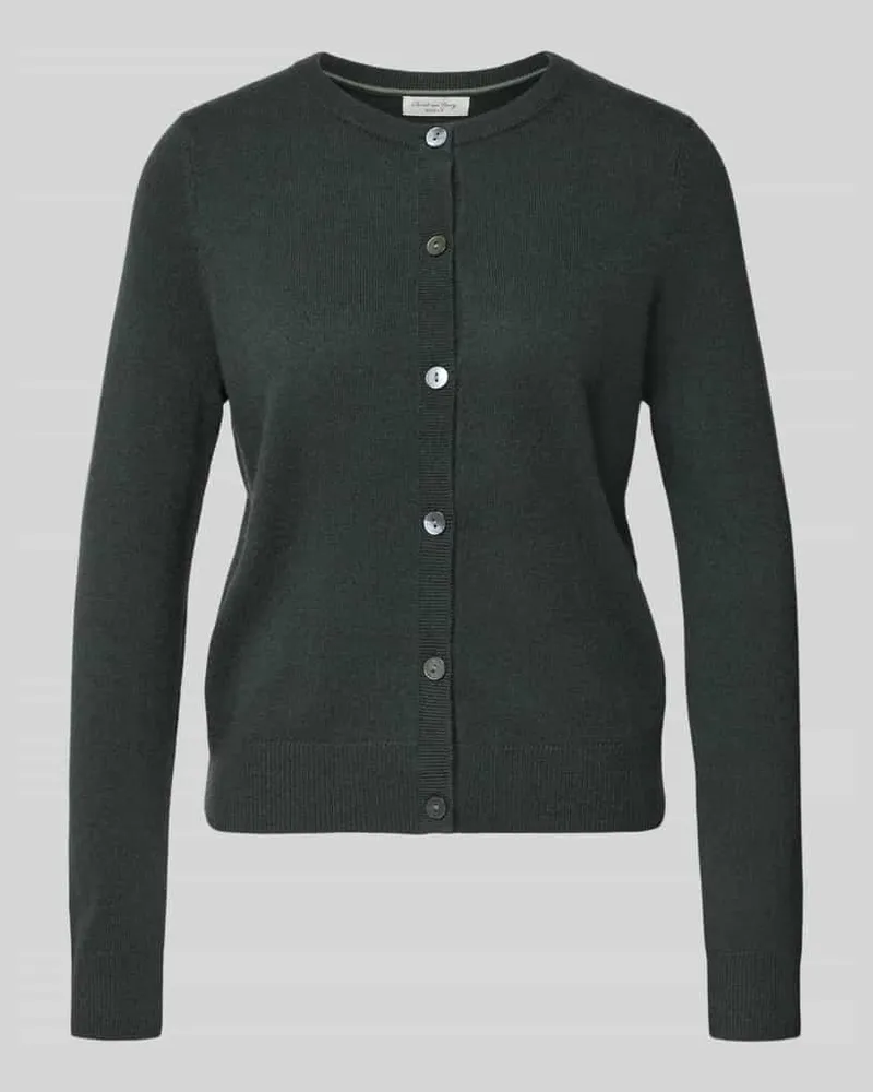 Christian Berg Strickjacke aus Kaschmir mit Rundhalsausschnitt Dunkelgruen