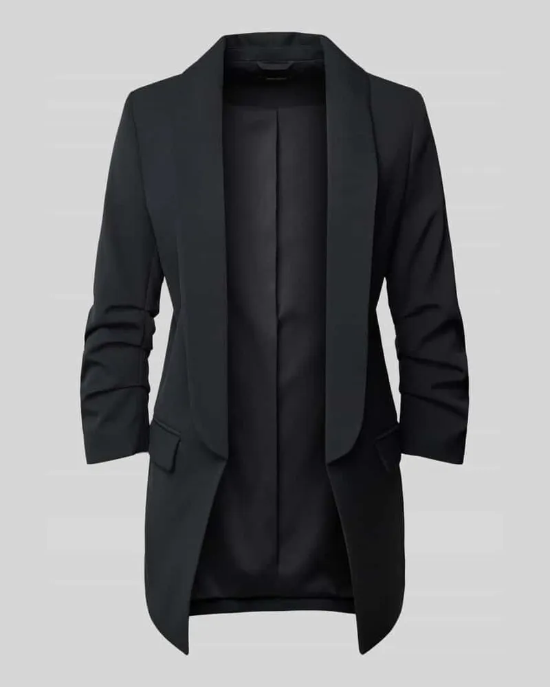 More & More Blazer mit Pattentaschen in unifarbenem Design Black
