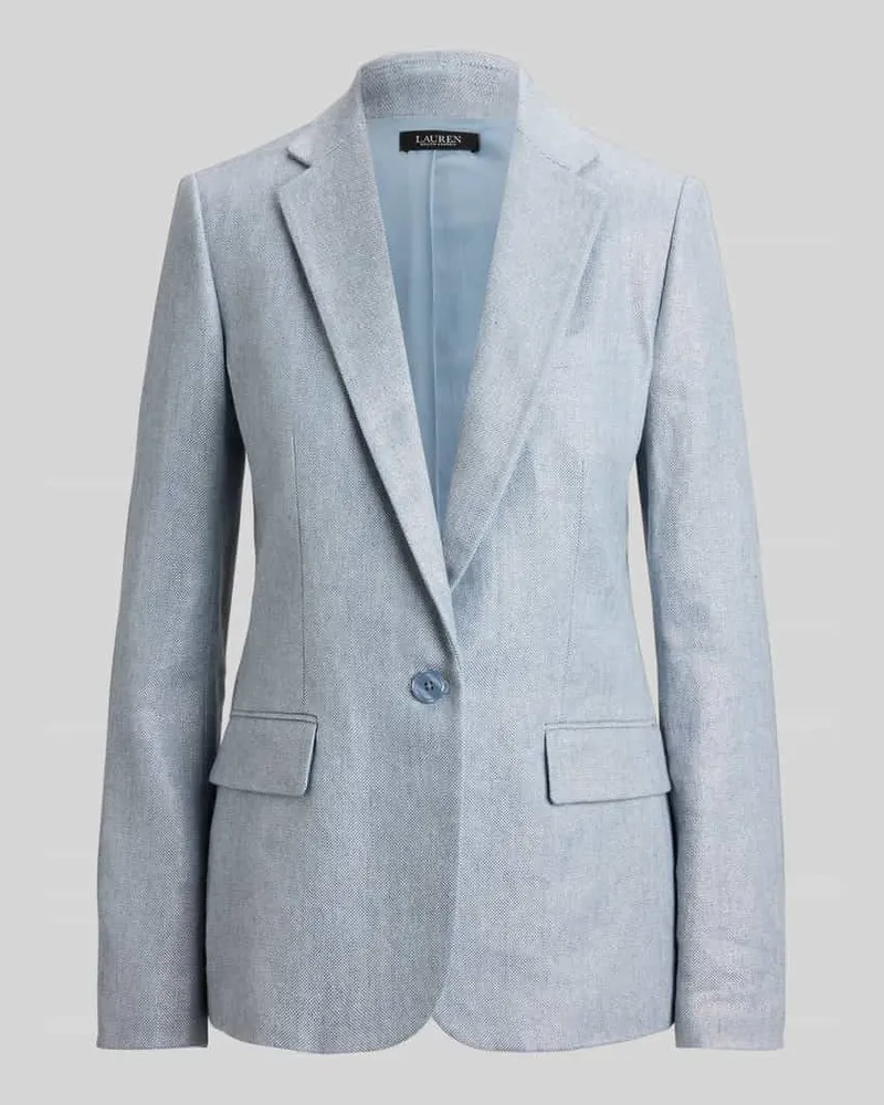 Ralph Lauren Regular Fit Longblazer aus Leinen-Baumwolle-Mix Hellblau