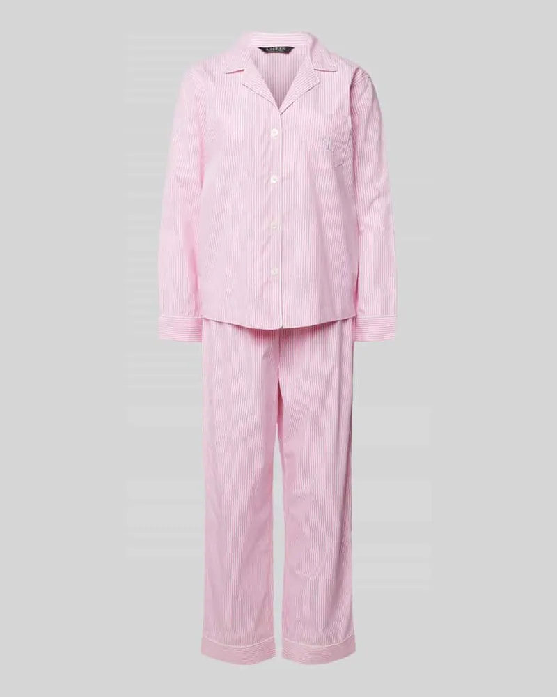 Ralph Lauren Pyjama mit Brusttasche Rosa