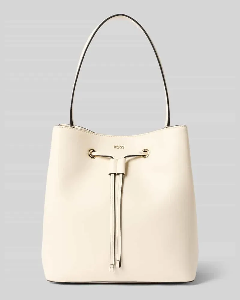 HUGO BOSS Umhängetasche mit Label-Applikation Modell 'SANDY BUCKET Offwhite