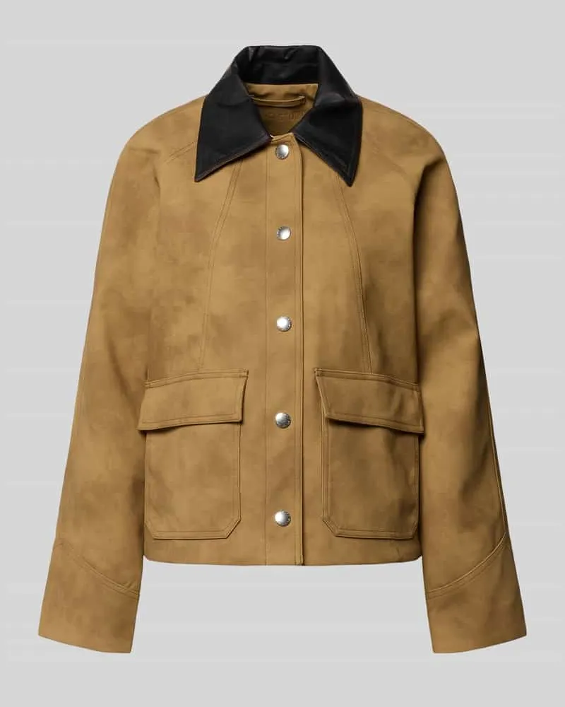 STAND Regular Fit Jacke mit Umlegekragen Modell 'Wilhelmina Camel