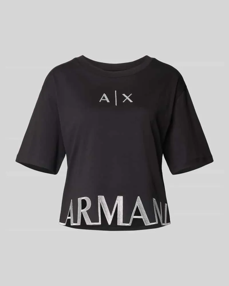 Armani Exchange T-Shirt mit Label-Detail Black
