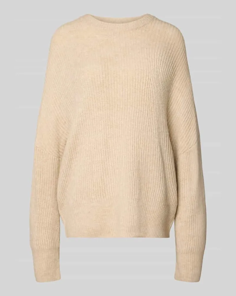 mbyM Strickpullover mit Rundhalsausschnitt Modell 'Gillian Beige