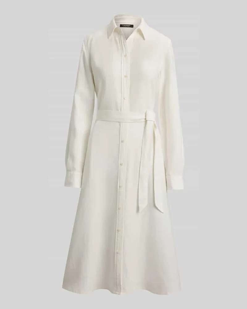 Ralph Lauren Regular Fit Hemdblusenkleid aus reiner Baumwolle Weiss