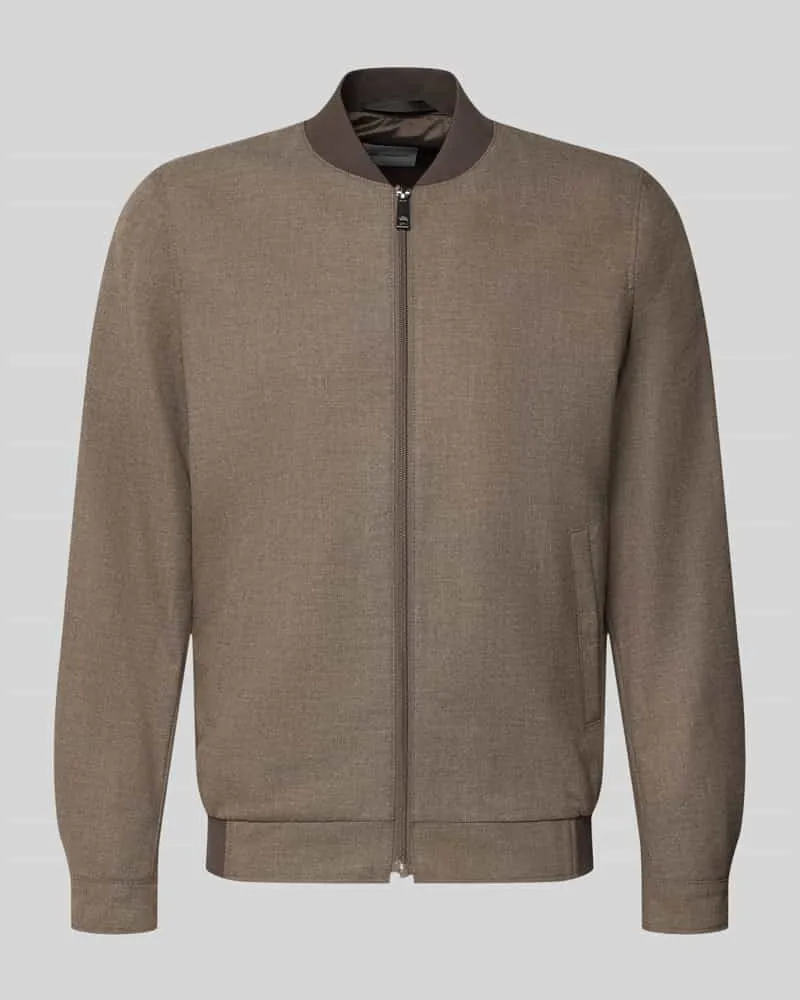 Roy Robson Regular Fit Bomberjacke aus elastischem Viskose-Mix Taupe
