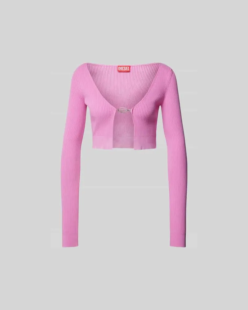 Diesel Cropped Cardigan mit Label-Detail Pink