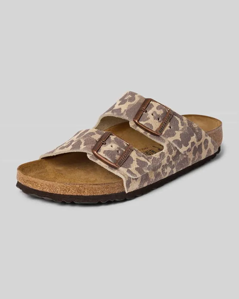 Birkenstock Sandalette aus Leder im Allover-Look Modell 'Arizona Hellbraun