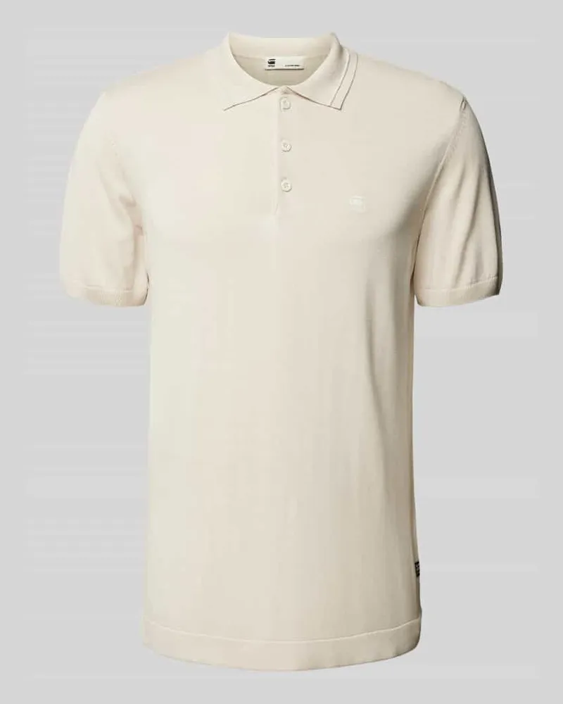 G-STAR RAW Poloshirt aus reiner Viskose mit Logo-Stitching Offwhite