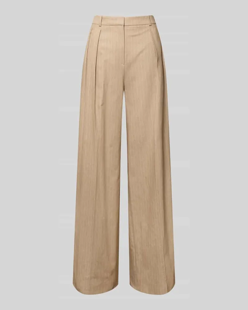HUGO BOSS Weite Hose Baumwoll-Mix mit Leinen-Anteil Modell 'HENESA Sand
