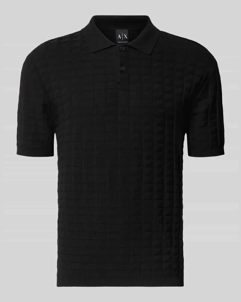 Armani Exchange Regular Fit Poloshirt aus Viskose-Mix Modell 'Maglia Black