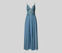 Abendkleid mit floralem Pailettenbesatz