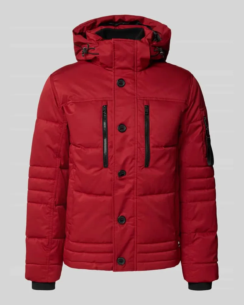 Tom Tailor Regular Fit Steppjacke mit abnehmbarer Kapuze Rot
