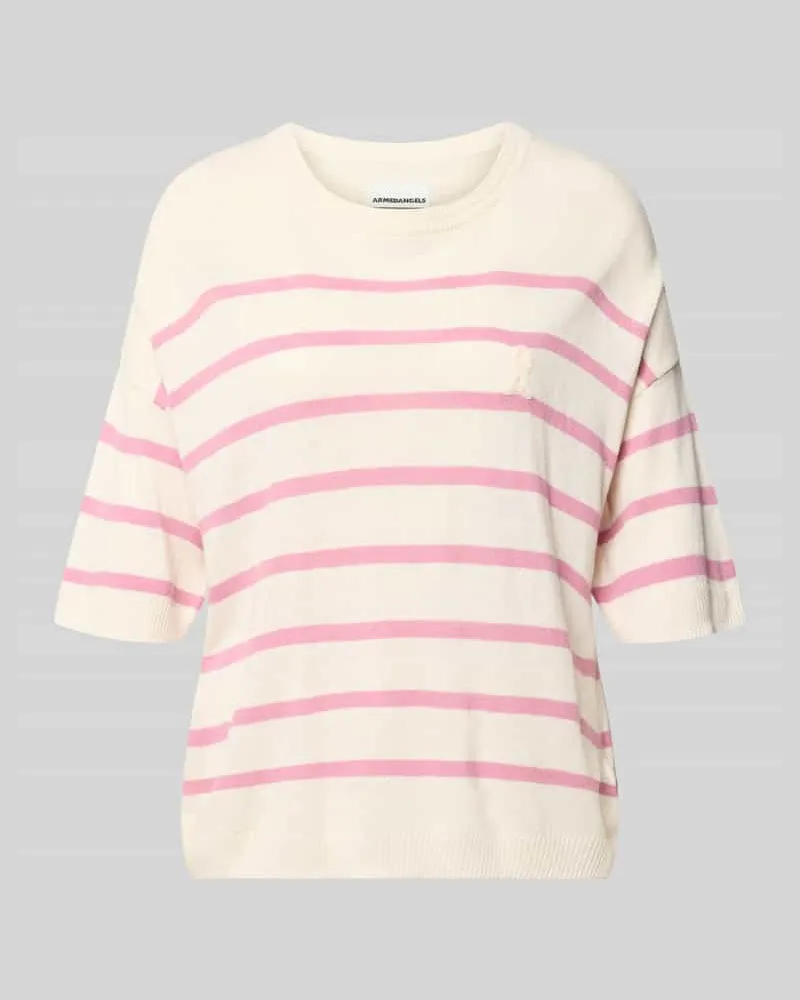 Armedangels Regular Fit Strickshirt aus Leinen-Baumwoll-Mix Rose