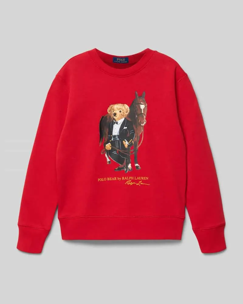 Ralph Lauren Regular Fit Sweatshirt aus reiner Baumwolle Rot
