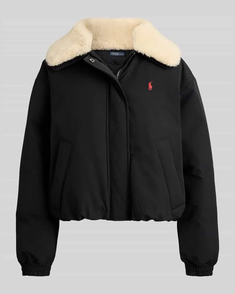 Ralph Lauren Bomberjacke mit abnehmbarem Webpelzkragen Black