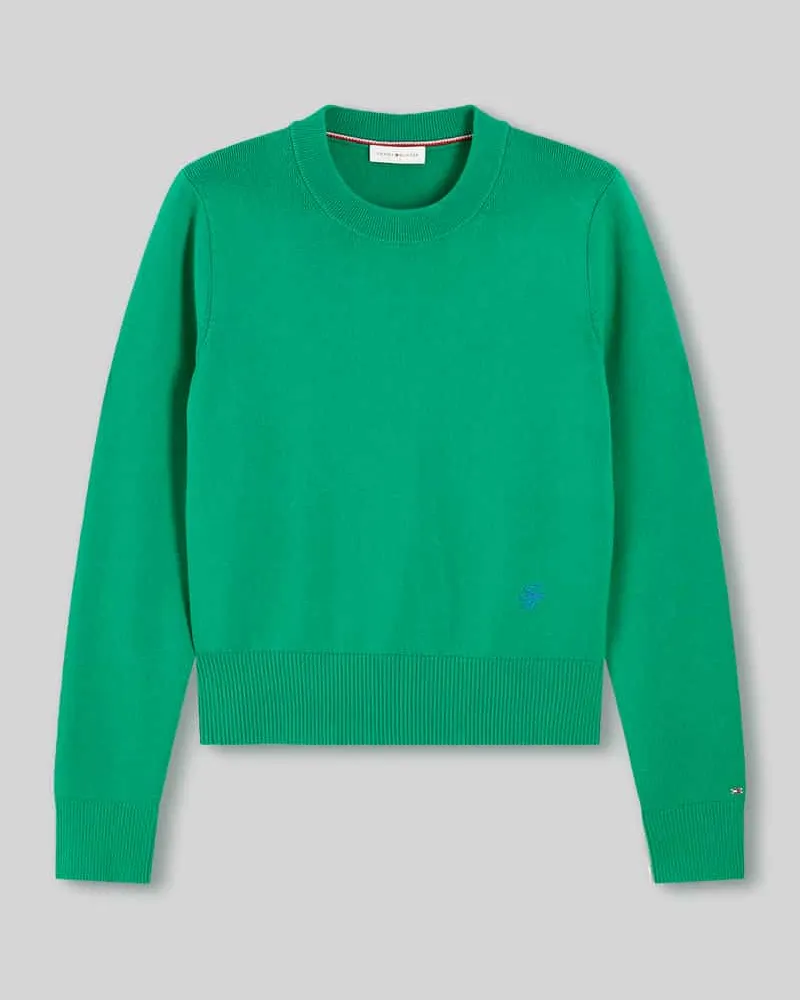Tommy Hilfiger Regular Fit Pullover aus reiner Baumwolle Gruen