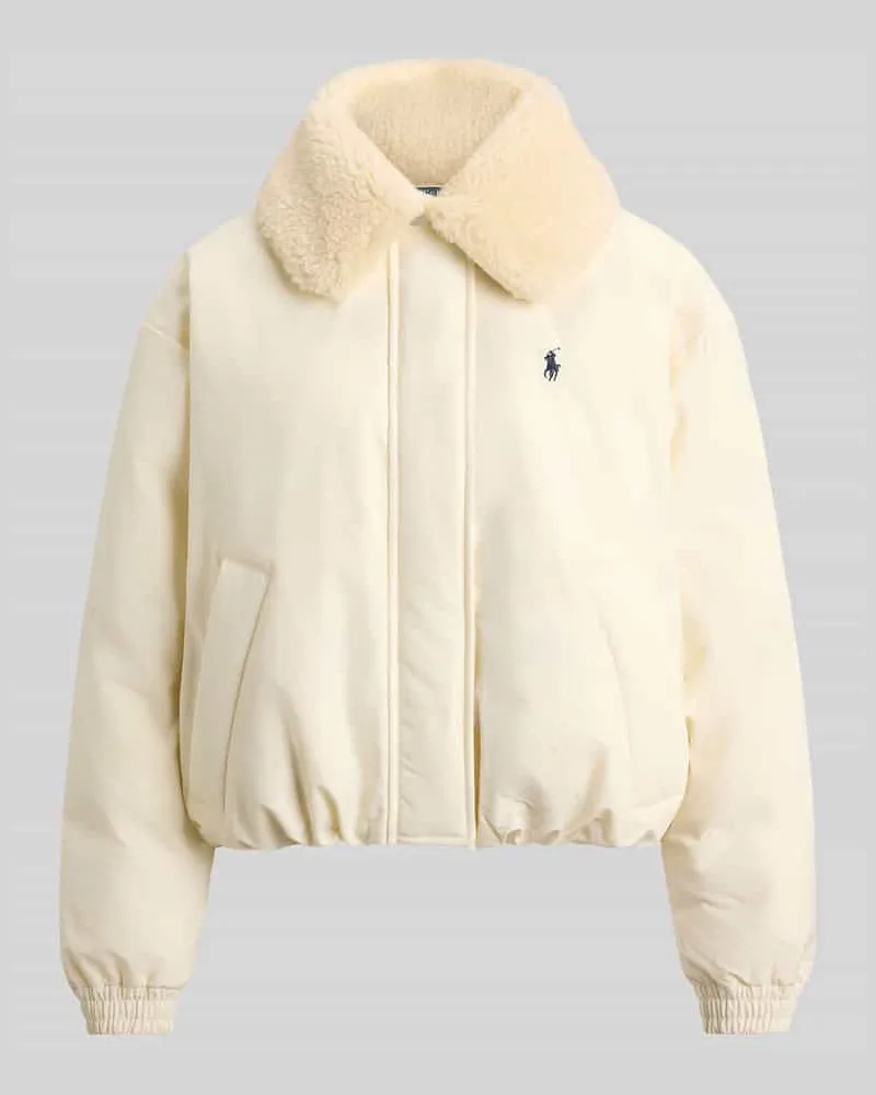 Ralph Lauren Bomberjacke mit abnehmbarem Webpelzkragen Beige