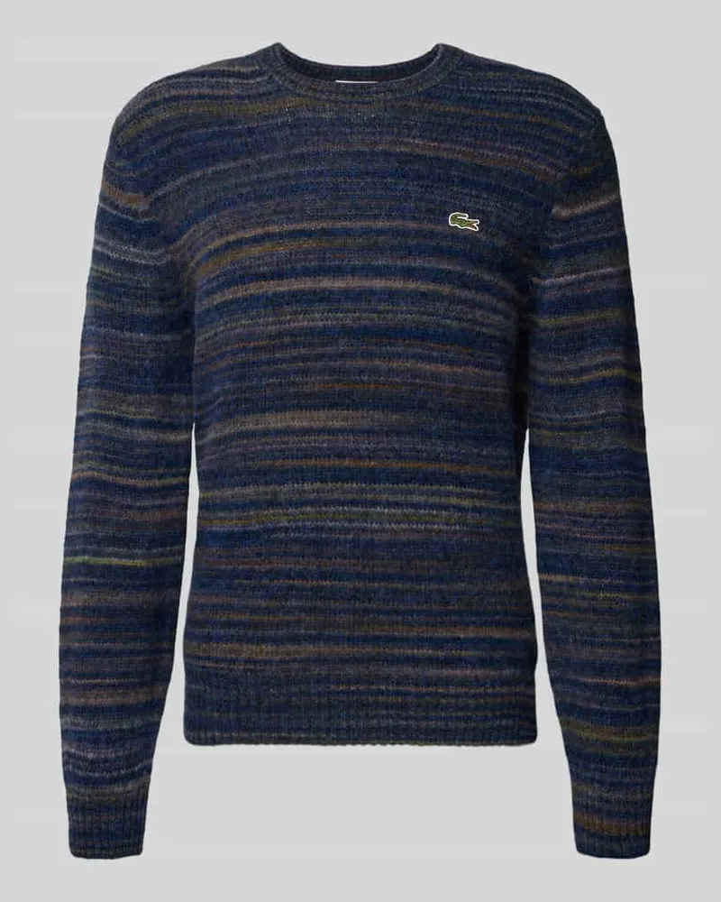Lacoste Regular Fit Strickpullover aus Woll-Mix Dunkelblau