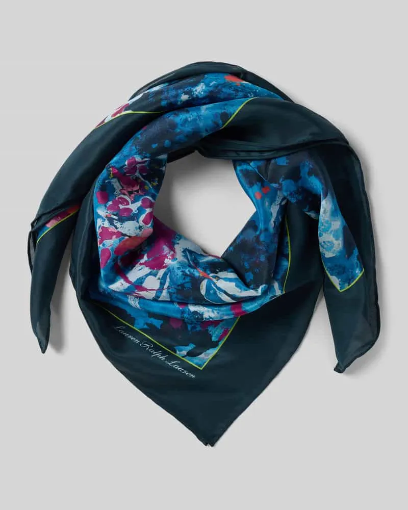 Ralph Lauren Seidentuch mit Logo-Print Marine