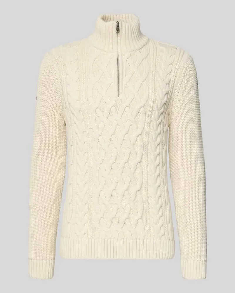 Superdry. Strickpullover mit gerippten Abschlüssen Offwhite