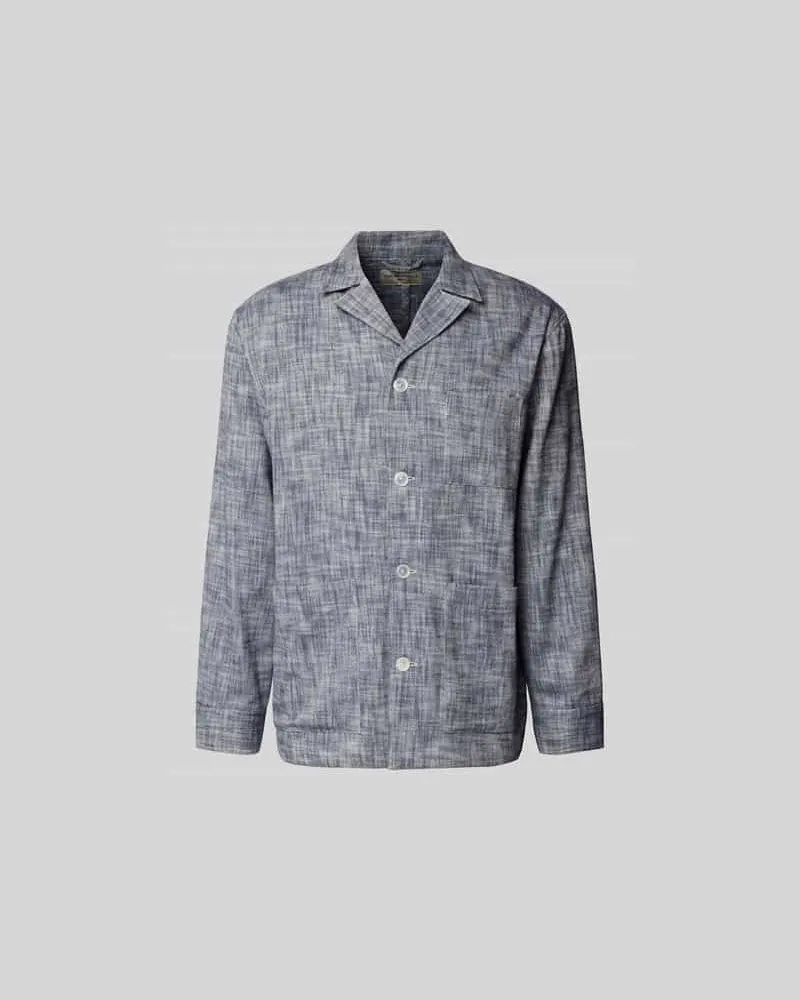 Officine Generale Relaxed Fit Hemdjacke aus Baumwolle Blau