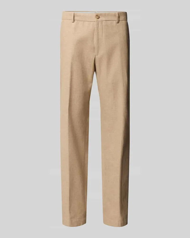 JOOP! Regular Fit Stoffhose mit Bügelfalten Modell 'Hank Beige