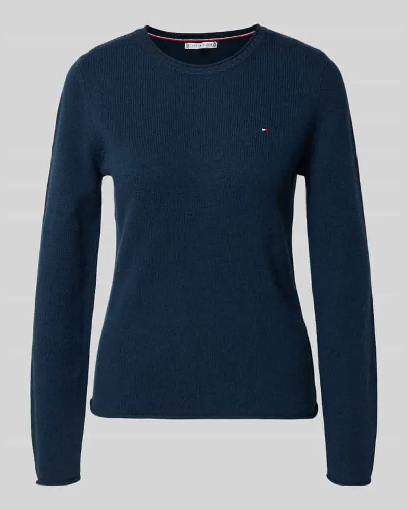 Tommy Hilfiger Slim Fit Strickpullover aus reiner Wolle Marine