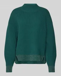 Marc Cain Strickpullover aus Lanawollemit Stehkragen Dunkelgruen