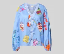 Bluse mit Schnürung und V-Ausschnitt