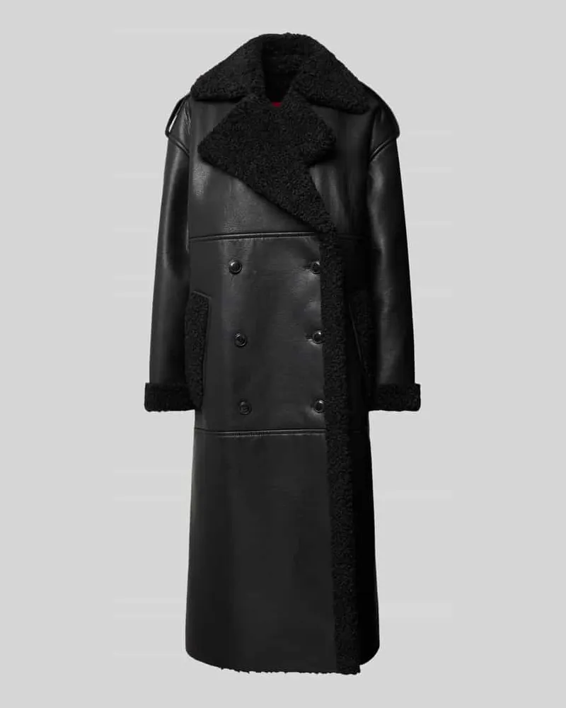 HUGO BOSS Mantel in Leder-Optik Modell 'Mifara Black