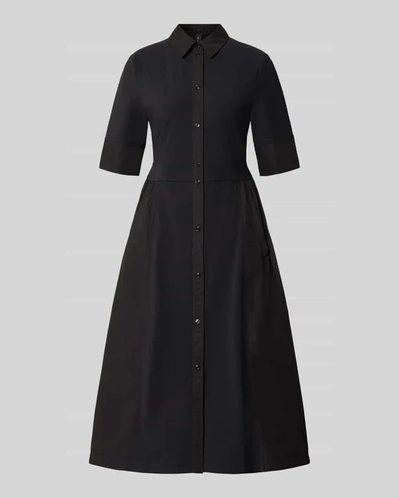 Marc Cain Midikleid mit Umlegekragen Black