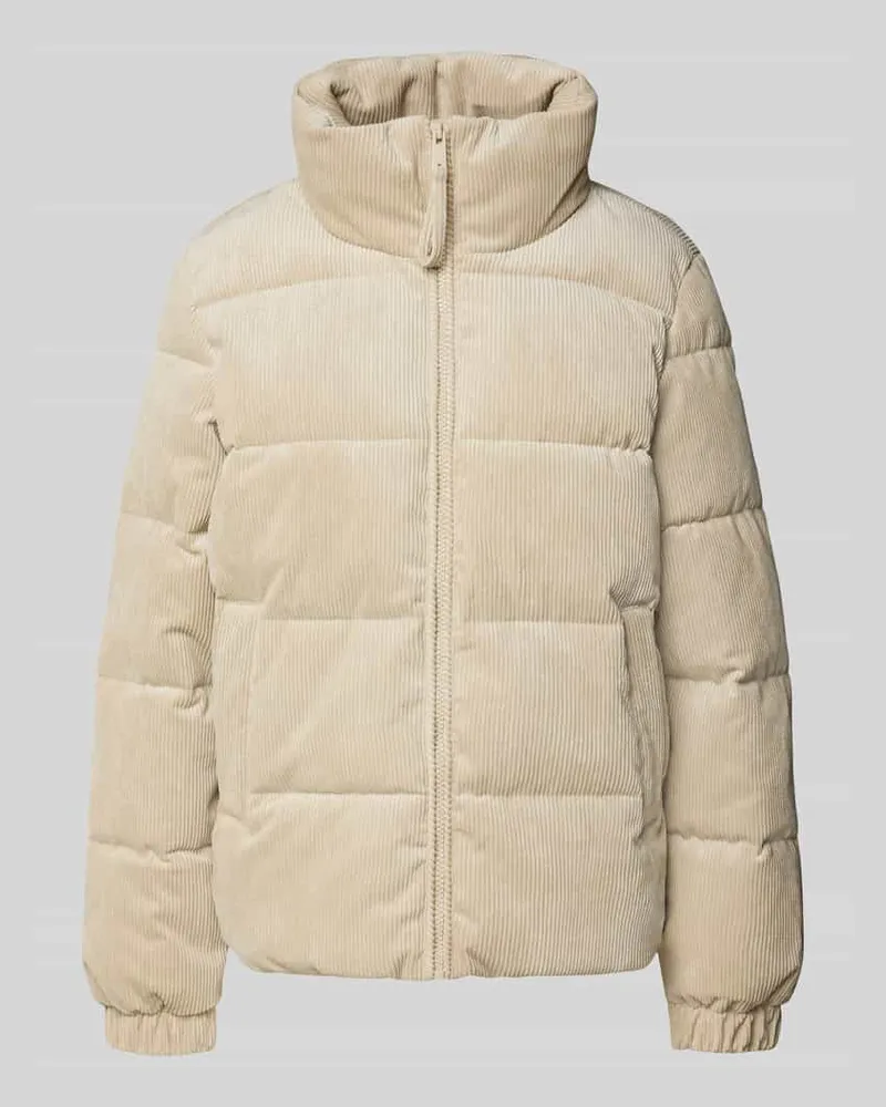 Tom Tailor Regular Fit Puffer Jacket in Cord-Optik Beige