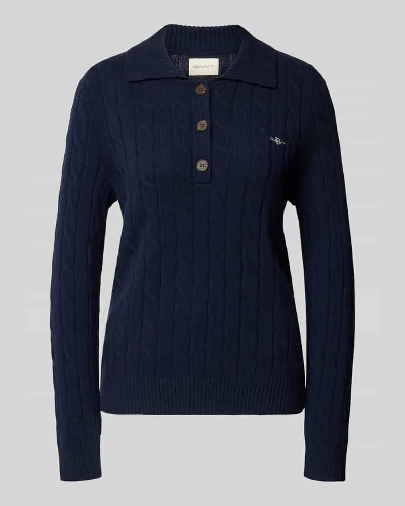 Gant Pullover aus Wolle mit Polokragen Marine