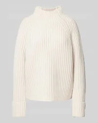 Calvin Klein Strickpullover aus Lammwolle mit Stehkragen Offwhite