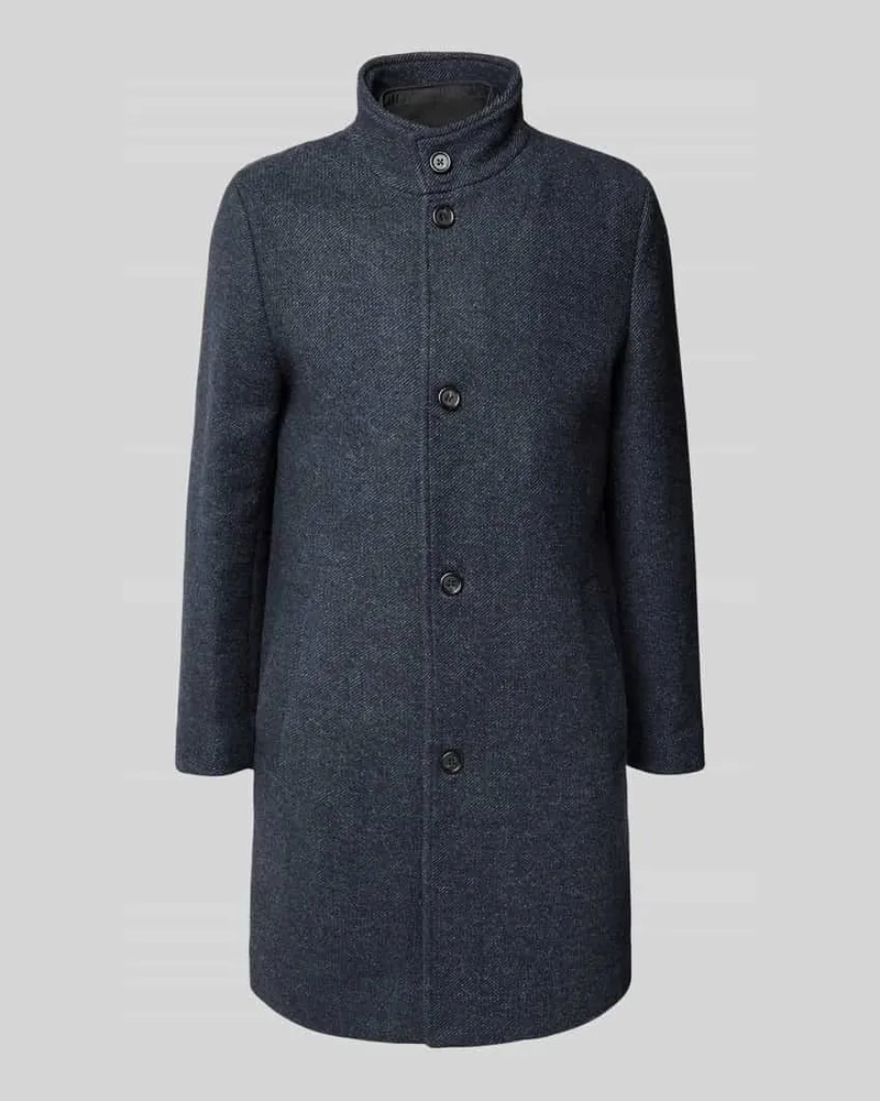Selected Homme Regular Fit Wollmantel mit Stepp-Einsatz Modell 'RAINAR Marine