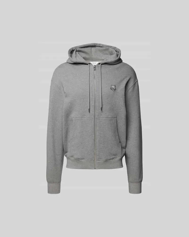 Kitsuné Sweatjacke mit Reißverschluss Mittelgrau