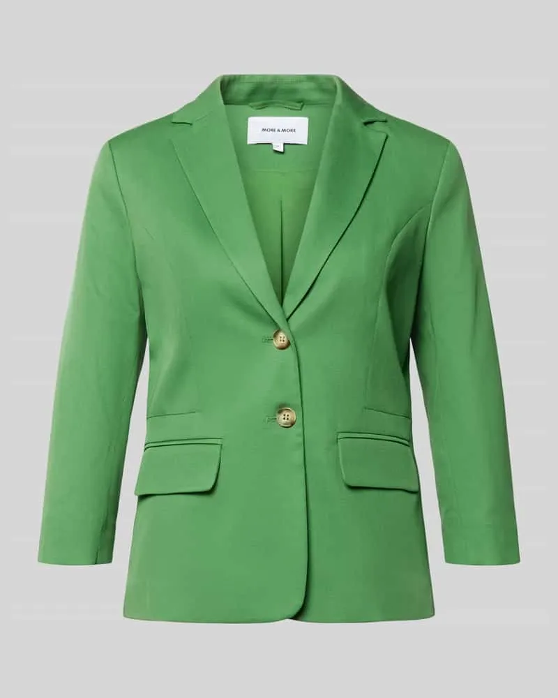 More & More Slim Fit Blazer mit 3/4-Arm Gruen