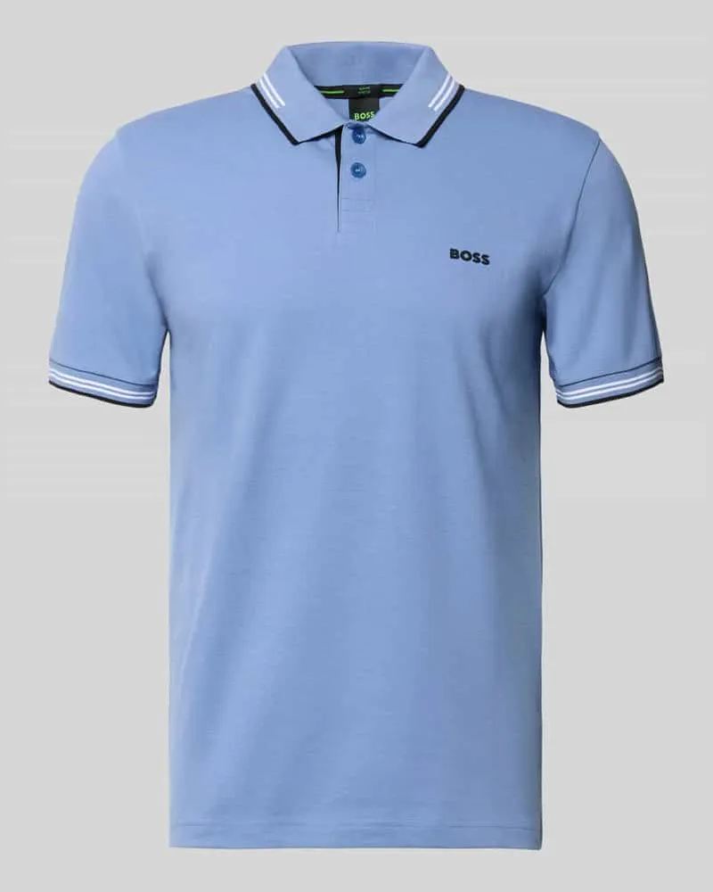 HUGO BOSS Slim Fit Poloshirt aus reiner Baumwolle Modell 'PAUL Blau