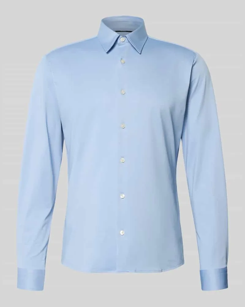 HUGO BOSS Slim Fit Businesshemd mit Kentkragen Modell 'ROAN Hellblau