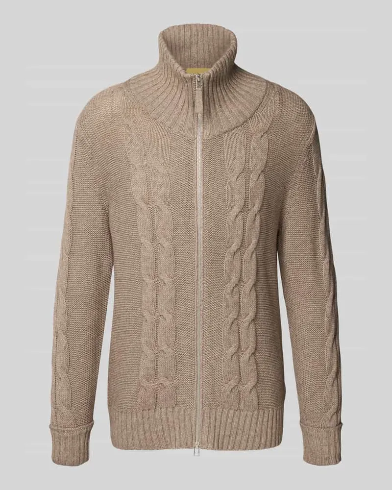 FTC Cashmere Strickjacke aus Baumwoll-Kaschmir-Mix Beige