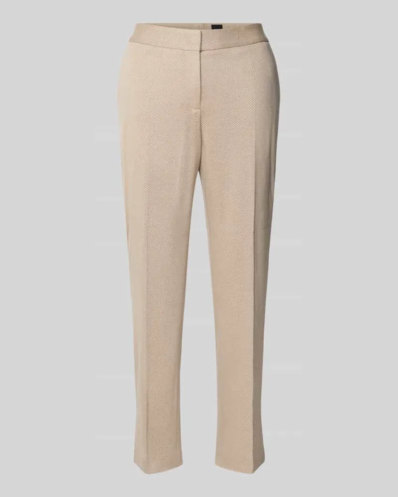 HUGO BOSS Regular Fit schmale Hose aus Viskose-Mix Model 'Tapria-Crop4 Beige