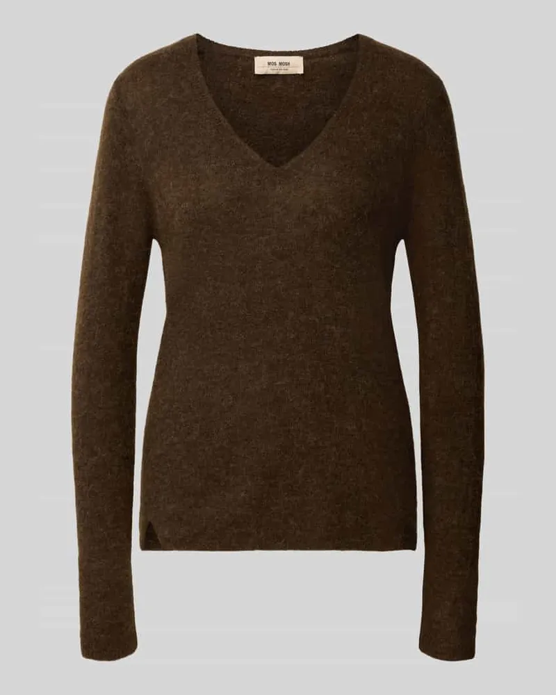 Mos Mosh Strickpullover mit Woll-Anteil Modell 'Mape Dunkelbraun