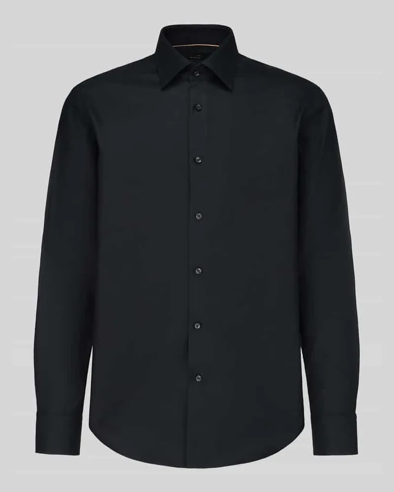 HUGO BOSS Regular Fit Businesshemd mit Kentkragen Black
